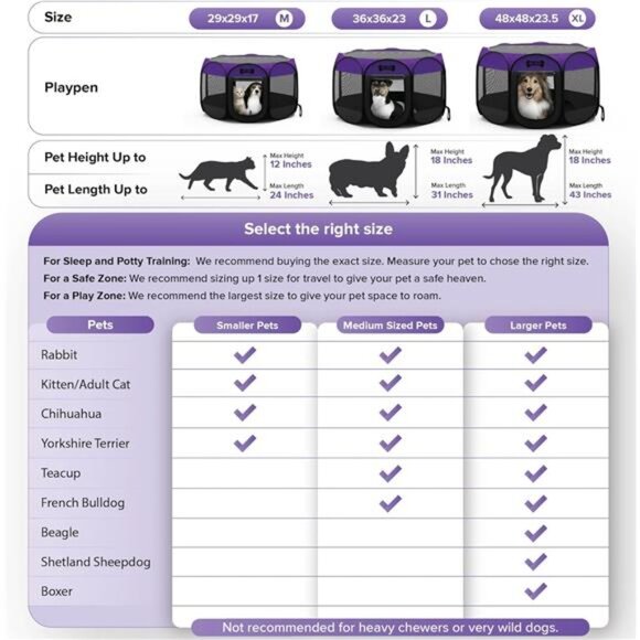 Portable Foldable Pet Playpen + Carrying Case & Collapsible Travel Bowl - Picture 2 of 7